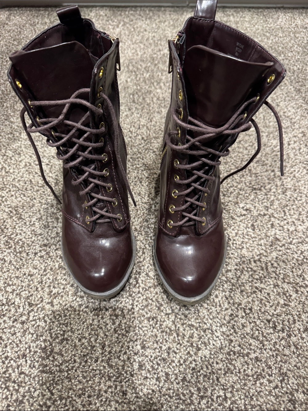 Women’s Sugar Lace-Up Ankle Boots in Dark Burgundy